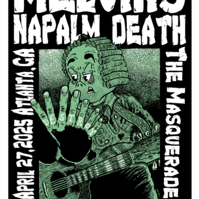 Melvins & napalm death screen printed gig poster atlanta 2025