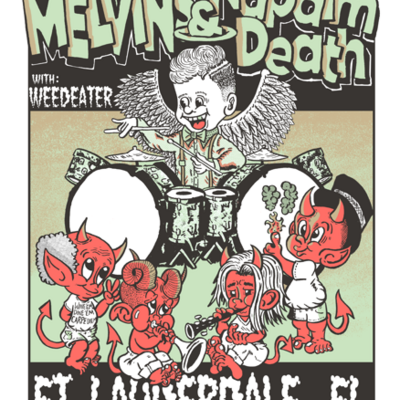 Melvins & napalm death screen printed gig poster ft. lauderdale 2025