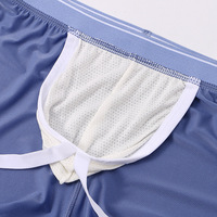 3PK Multi-color Wangjiang underwear Men's lingerie mesh gauze quick-drying pouch loungewear sleep bottoms 1056DK - Thumbnail 1