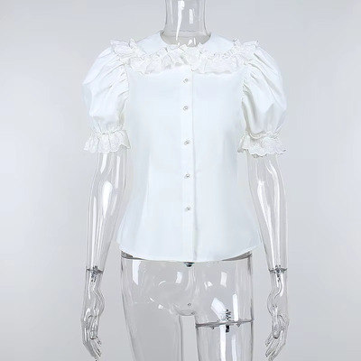 Gothic dolly white blouse - Thumbnail 1