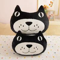 Cute Black Cat Plush Pillow Cushion - Thumbnail 4