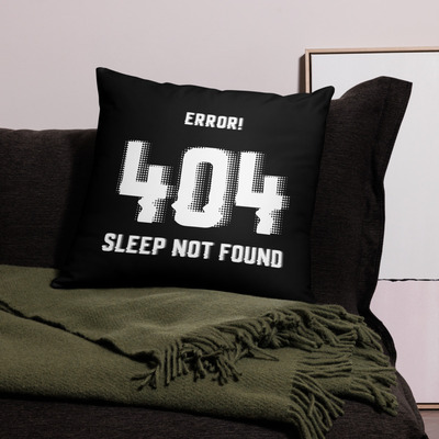 Error 404 sleep not found nerdy pillow