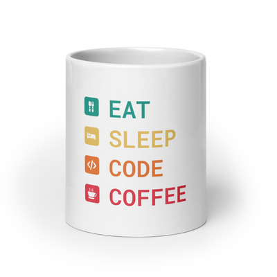 Nerdy programmer mug white glossy