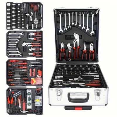 899pcs+1/52 socket and ratchet wrench set – 1/4" drive, metric sockets, drill bits, compact tool kit for automotive & household repair