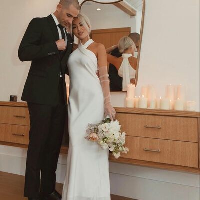 Simple sheath beach behomia wedding dress bridal gowns wedding gown