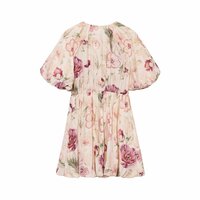 Holiday Casual Round Neck Bubble Hem Short Dress - Thumbnail 2