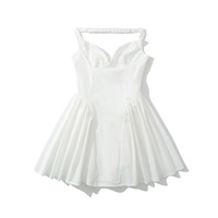 Sexy Slim Fit Solid Color Elastic Short Skirt Dress - Thumbnail 1