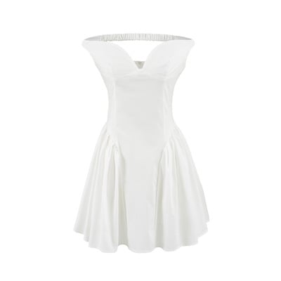 Sexy slim fit solid color elastic short skirt dress