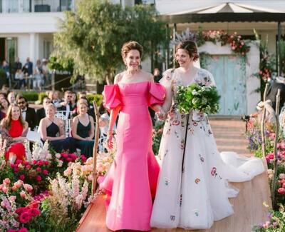 Pink Sheath Off the Shoulder Mother of the Bride/Groom Dress Evening Formal Dress