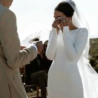 Sheath Wedding Gown, Satin Bridal Gown Wedding Dress - Thumbnail 1