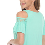White Mark Cold Shoulder Lace Trim Knit Top, S-4X-1