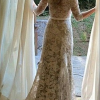 Wedding Dress,Wedding Dresses,Lace Wedding Dresses,Half Sleeve Wedding Dresses,Boat Neck Wedding Dresses,1109 - Thumbnail 1