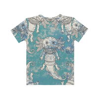 Axolotls in Blue All Over Women's Crew T-Shirt - Thumbnail 1