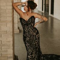 Mermaid Black Wedding Dress Bridal Gown Wedding Gown - Thumbnail 1