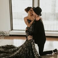Mermaid Black Wedding Dress Bridal Gown Wedding Gown - Thumbnail 2