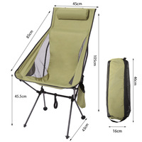 Heavy-Duty Folding Camping Chair – Lightweight Aluminum Frame & Tear-Resistant Oxford Cloth | 330 lbs Capacity | Portable with Carry Bag | 57x43x105cm - Thumbnail 3