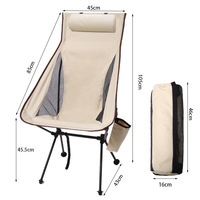 Heavy-Duty Folding Camping Chair – Lightweight Aluminum Frame & Tear-Resistant Oxford Cloth | 330 lbs Capacity | Portable with Carry Bag | 57x43x105cm - Thumbnail 4