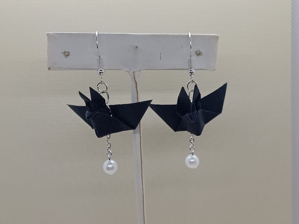 Origami Bat earrings: Black