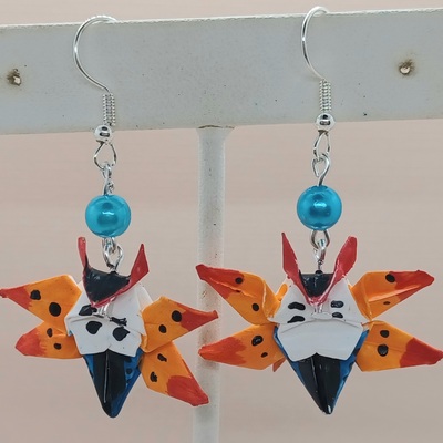 Origami earrings: volcarona