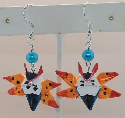 Origami earrings: Volcarona