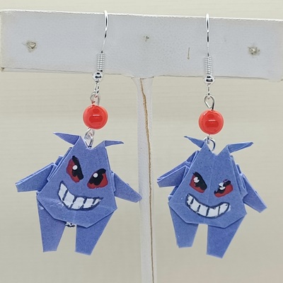 Origami earrings: gengar