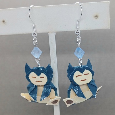 Origami earrings: Snorlax