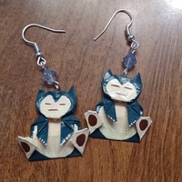 Origami earrings: Snorlax - Thumbnail 1