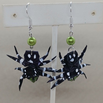 Origami spider earrings: bold jumping - Thumbnail 1