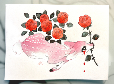 Watercolour original cry for love