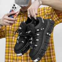 Harajuku Fashion Studded Casual Skater Shoes For Men - Thumbnail 2