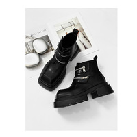 Fashion Black High-top Derby Leather Shoes For Men - Thumbnail 5