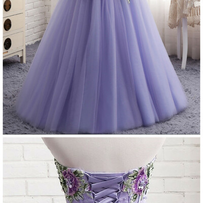 Purple evening dress design off shoulder sweetheart lace flowers,1110