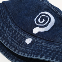 Big question mark embroidered denim bucket hat - Thumbnail 6