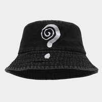 Big question mark embroidered denim bucket hat - Thumbnail 4