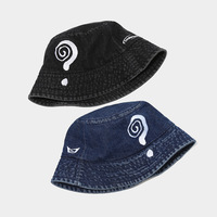 Big question mark embroidered denim bucket hat - Thumbnail 5