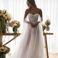 Sparkle Wedding Dress, Beads Tulle Wedding Gown Bridal Dress - Thumbnail 1