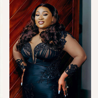 Prom Dresses Illusion Mermaid Long Sleeves Lace Tulle Evening Formal Dress for Special Occasions Birthday Party Gowns - Thumbnail 1