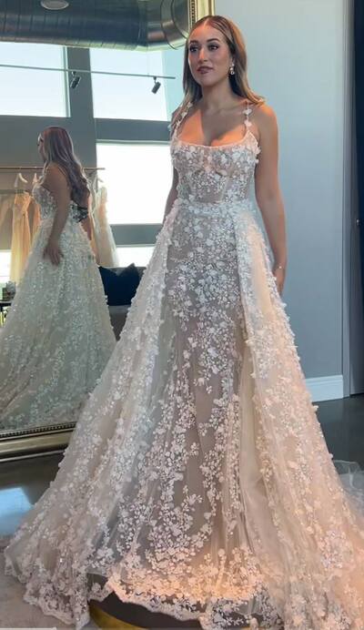Sparkle Wedding Dress, Beads Tulle Wedding Gown Bridal Dress