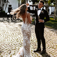 Mermaid Lace Wedding Dress, Backless Wedding Gown Bridal Dress - Thumbnail 2