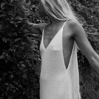 Sexy Wedding Dress, V-neck Open Back with Tassels Wedding Gown Bridal Dress - Thumbnail 2