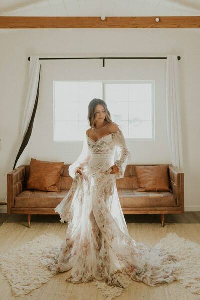 Sexy Wedding Dress, Boho Lace Wedding Gown Bridal Dress
