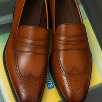 Hot Sale Men's Hand Stitch Decent Wear Brown Moccasin Genuine Leather Shoes - Thumbnail 1