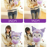 Romantic Kuromi Plush Toy With Love Heart And Eys Mask - Thumbnail 3