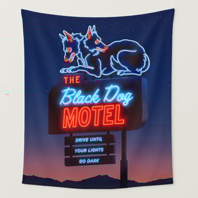The Black Dog Motel - Wall Tapestry