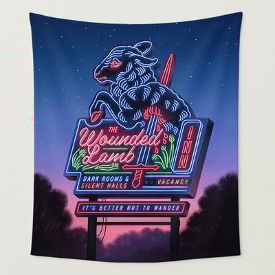 The wounded lamb - wall tapestry - Thumbnail 1