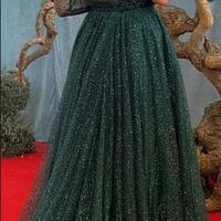 Green A Line One Shoulder Sequins Lace Prom Dress Evening Formal Dress - Thumbnail 1