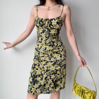 Women's summer mid-length printed suspender skirt - Thumbnail 2