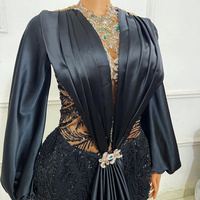 Prom Dresses Illusion Evening Dresses Elegant Long Sleeves Beaded Lace Rhinestones Decorate Formal Gowns - Thumbnail 1