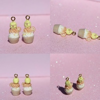 Chick orange cupcake earrings - Thumbnail 2