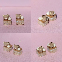 Rilakumma square cake earrings  - Thumbnail 2